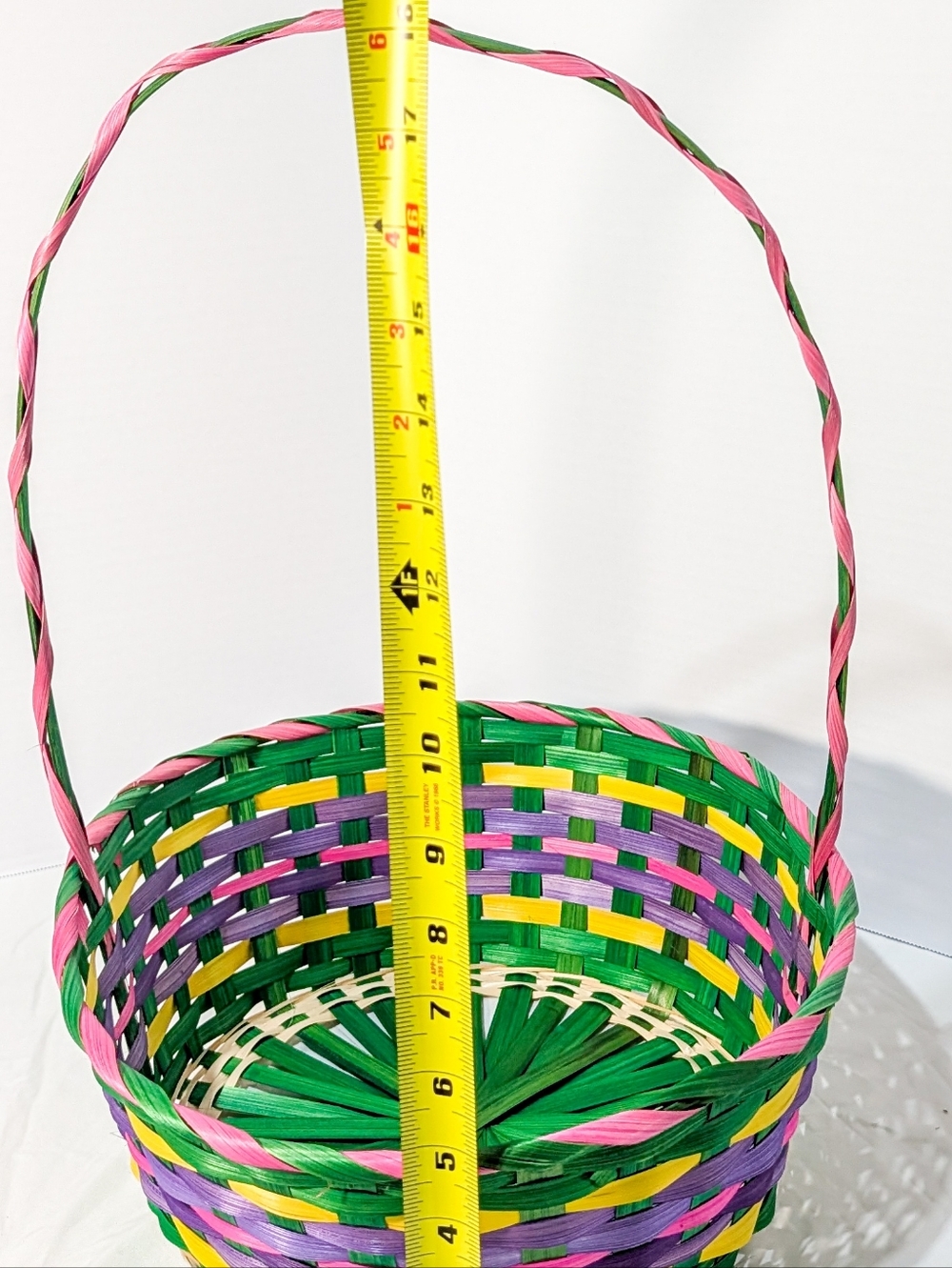 Bright Multi-Color Woven Spring/Easter Basket - Picture 12 of 12